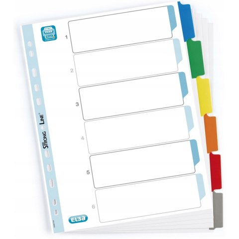 Przekładki kartonowe A4 MYLAR 1-6 kolor ELBA 100204976 Przekładki kartonowe A4 MYLAR 1-6 kolor ELBA 100204976