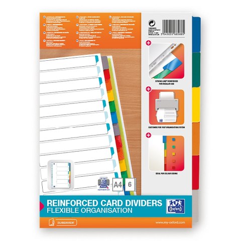 Przekładki kartonowe A4 MYLAR 1-6 kolor ELBA 100204976 Przekładki kartonowe A4 MYLAR 1-6 kolor ELBA 100204976