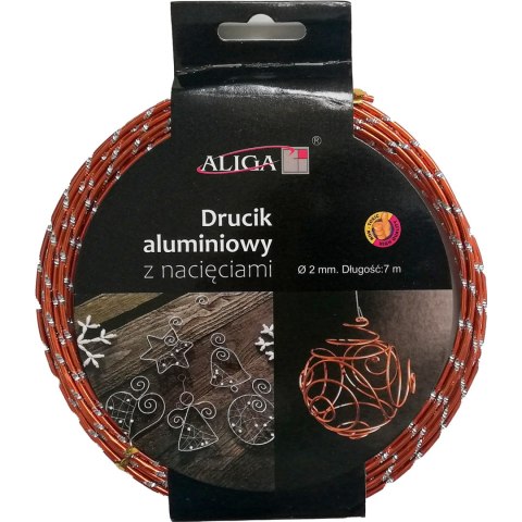 Drucik aluminiowy miedziany z nacięciami 2mmx7m DA-6853 ALIGA Drucik aluminiowy miedziany z nacięciami 2mmx7m DA-6853 ALIGA