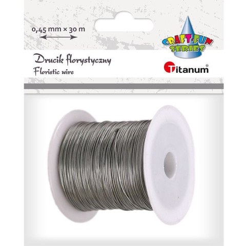 Drucik florystyczny 0,45mm x 30m srebrny 339370 TITANUM Drucik florystyczny 0,45mm x 30m srebrny 339370 TITANUM