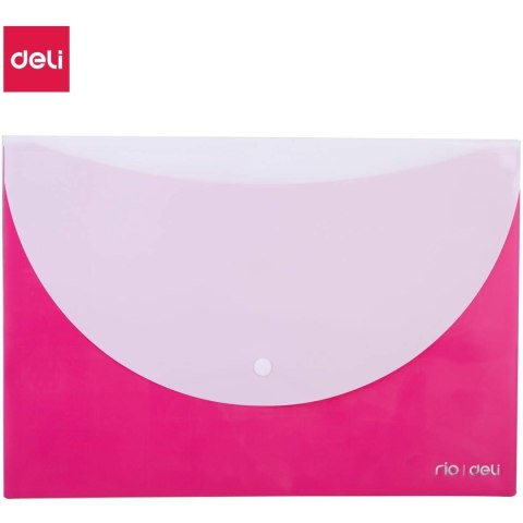 Teczka kopertowa na zatrzask A4 RIO różowa E38977 PINK DELI Teczka kopertowa na zatrzask A4 RIO różowa E38977 PINK DELI