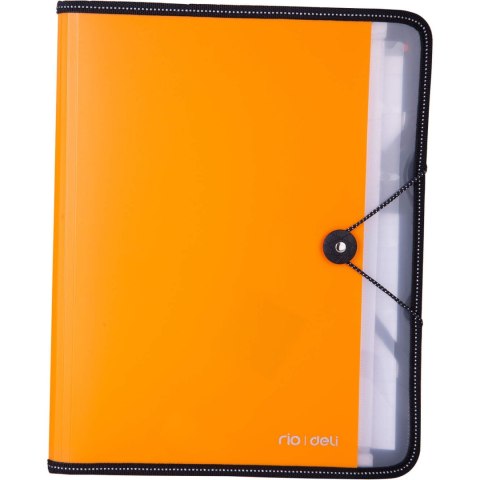 Teczka z gumką A4 7-przegródek RIO pomarańczowa 38965 ORANGE DELI Teczka z gumką A4 7-przegródek RIO pomarańczowa 38965 ORANGE DELI